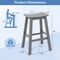 29 Inch HDPE Patio Bar Stool Set of 2, Armless Saddle Design, Weather-Resistant, Outdoor Seating